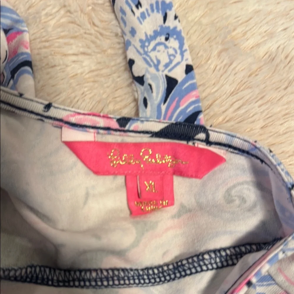 Lilly Pulitzer Pink and Blue Mini A-Line dress 👗 with Cut Out - Picture 4 of 5